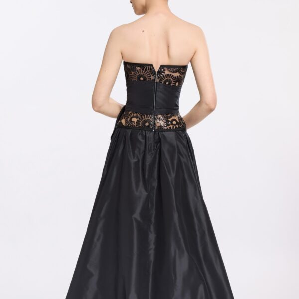Elie Saab Taffeta Long Skirt in Black featuring  – Luxury Designer Fashion at Coveti.
