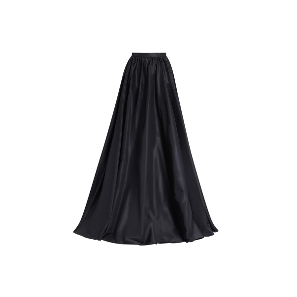Elie Saab Taffeta Long Skirt in Black featuring  – Luxury Designer Fashion at Coveti.