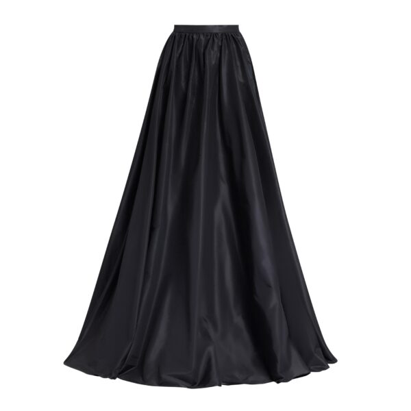 Elie Saab Taffeta Long Skirt in Black featuring  – Luxury Designer Fashion at Coveti.