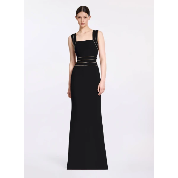 Elie Saab Trim Embellished Cady Dress, view 2