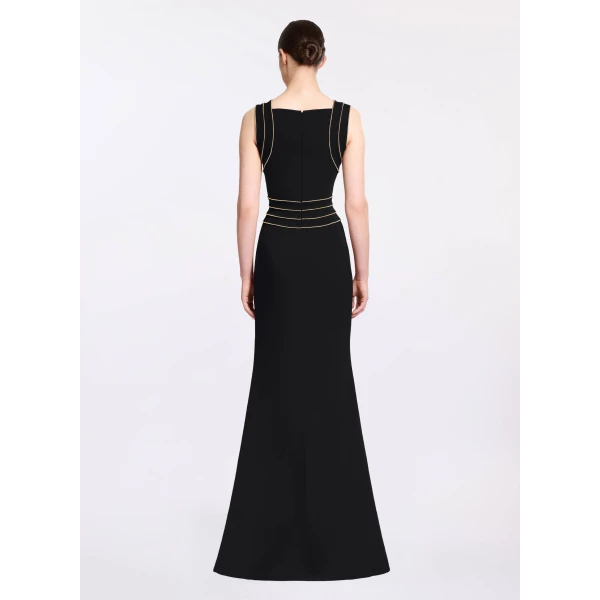 Elie Saab Trim Embellished Cady Dress, view 3