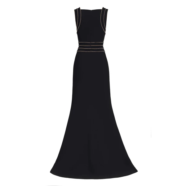 Elie Saab Trim Embellished Cady Dress, view 5