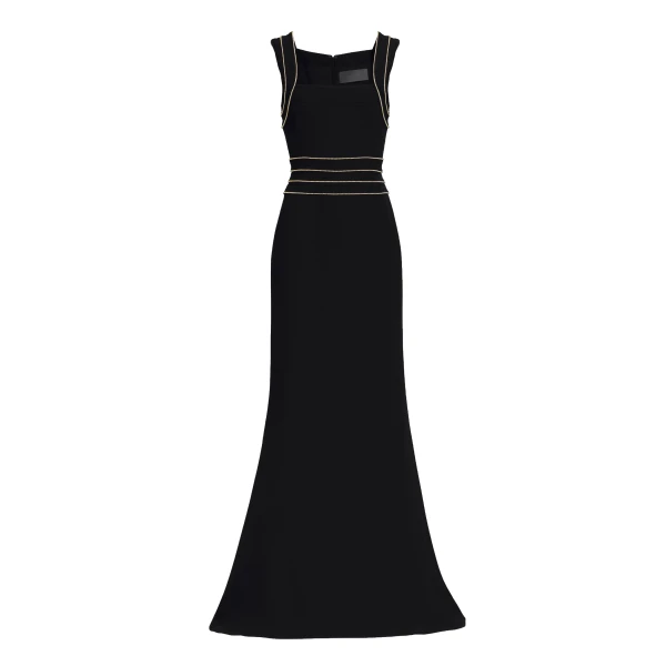 Elie Saab Trim Embellished Cady Dress