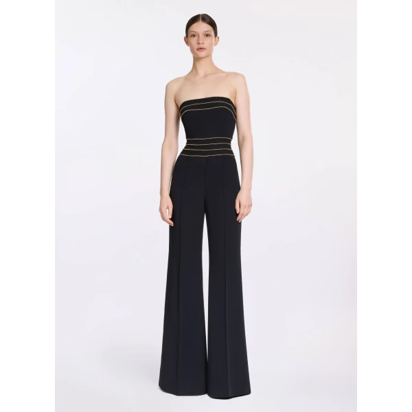 Elie Saab Trim Embellished Cady Jumpsuit, view 2