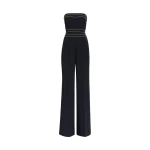 Elie Saab Trim Embellished Cady Jumpsuit in Black featuring  – Luxury Designer Fashion at Coveti.