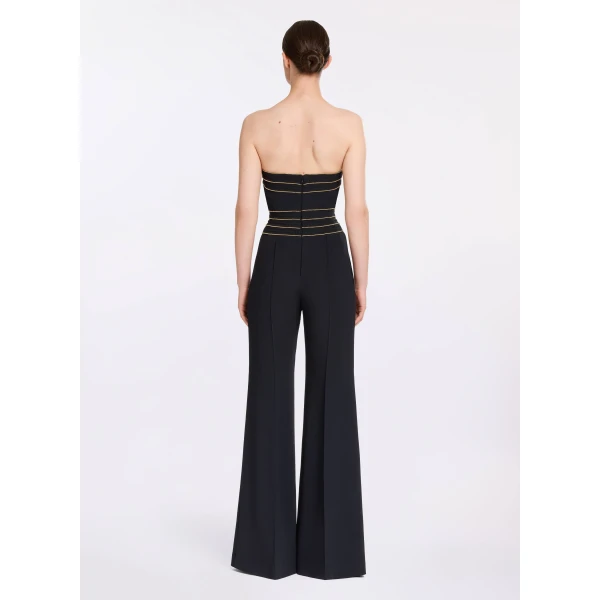 Elie Saab Trim Embellished Cady Jumpsuit, view 3