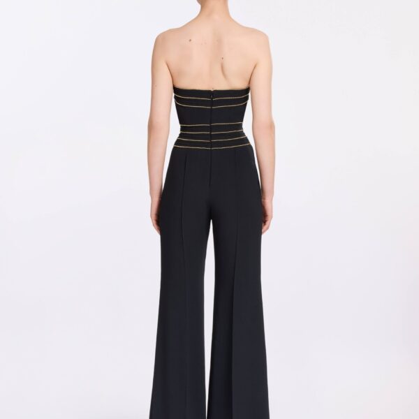 Elie Saab Trim Embellished Cady Jumpsuit in Black featuring  – Luxury Designer Fashion at Coveti.