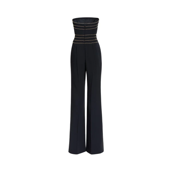 Elie Saab Trim Embellished Cady Jumpsuit, view 5
