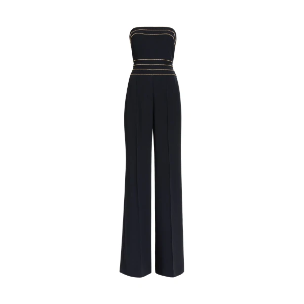Elie Saab Trim Embellished Cady Jumpsuit