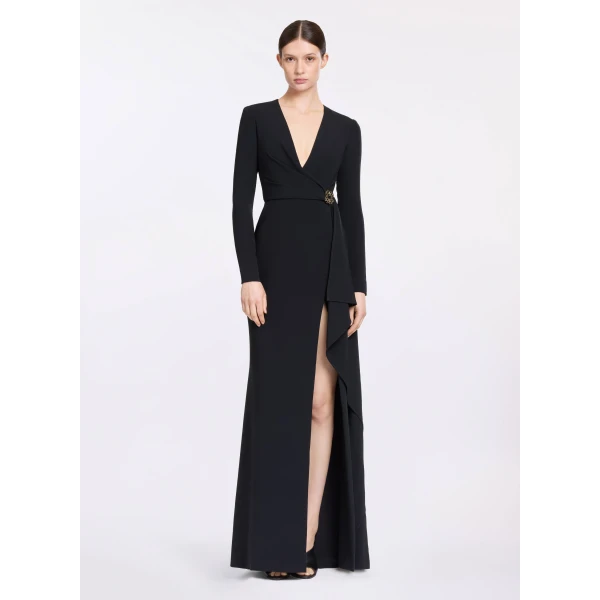 Elie Saab V-Neck Cady Dress, view 2