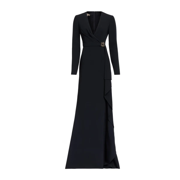 Elie Saab V-Neck Cady Dress