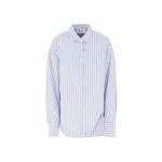 The Attico "Eliza'' White And Navy Blue Shirt - The Attico Tops - Designed by Gilda Ambrosio & Giorgia Tordini - Shop at Coveti