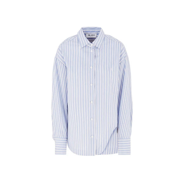 The Attico “Eliza” White And Navy Blue Shirt