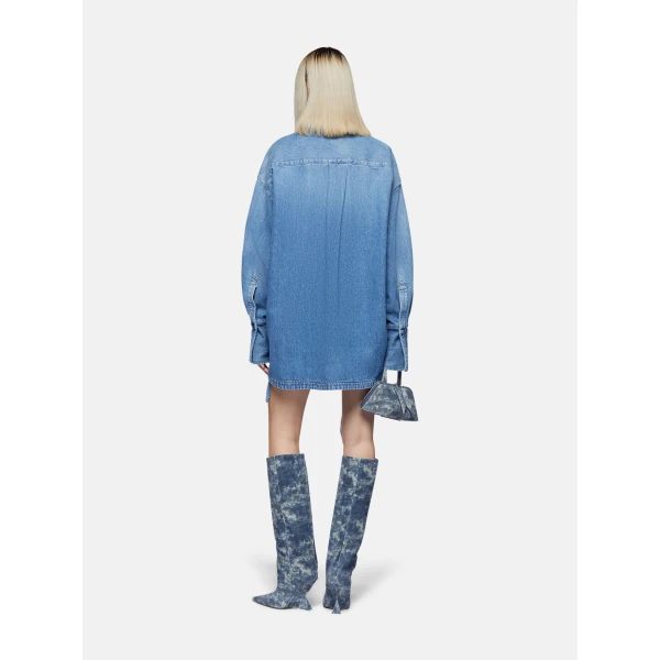 The Attico ‘Fay” Washed Blue Mini Skirt, view 3