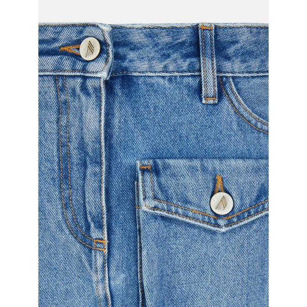 The Attico ‘Fay” Washed Blue Mini Skirt, view 4