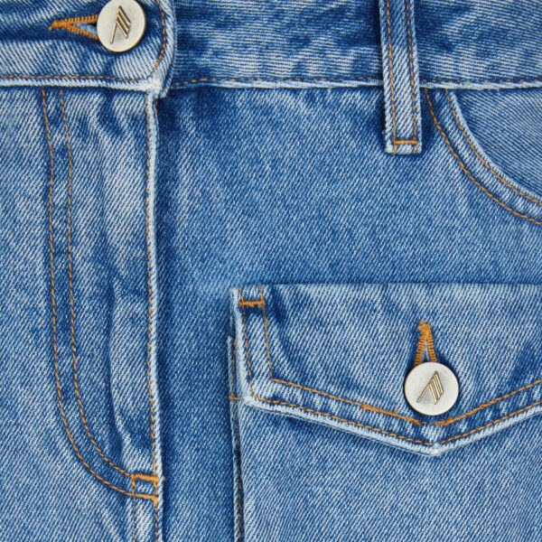 The Attico 'Fay'' Washed Blue Mini Skirt - The Attico Skirts - Designed by Gilda Ambrosio & Giorgia Tordini - Shop at Coveti