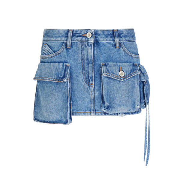 The Attico 'Fay'' Washed Blue Mini Skirt - The Attico Skirts - Designed by Gilda Ambrosio & Giorgia Tordini - Shop at Coveti