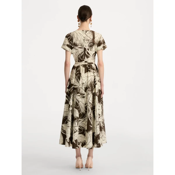 Oscar de la Renta Feather Cotton Poplin Dress - Oscar de la Renta Dresses - American Couture - Shop at Coveti