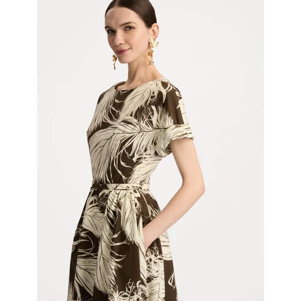 Oscar de la Renta Feather Cotton Poplin Dress - Oscar de la Renta Dresses - American Couture - Shop at Coveti