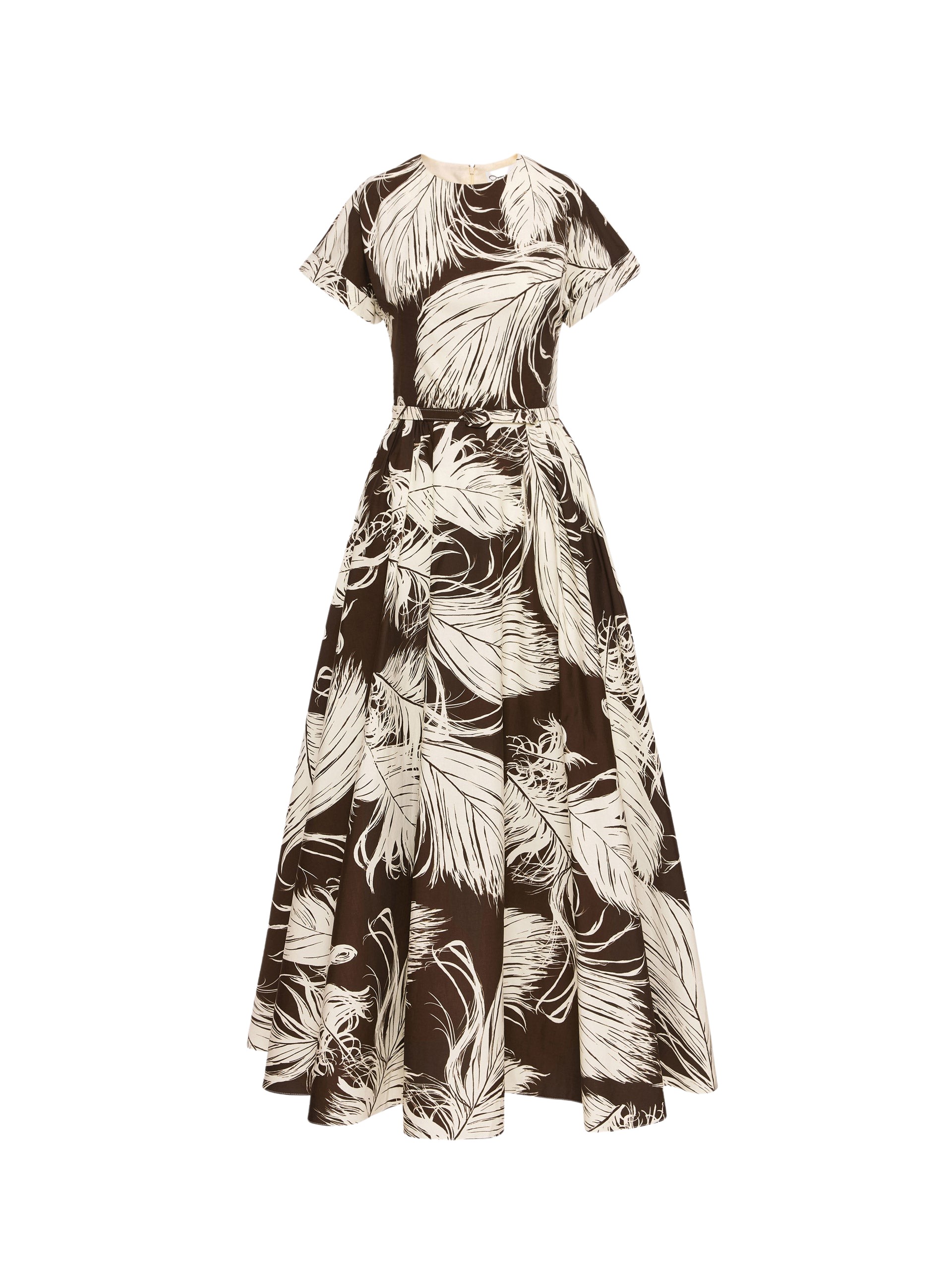 Oscar de la Renta Feather Cotton Poplin Dress
