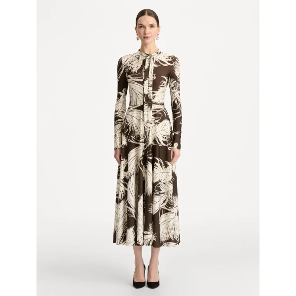 Oscar de la Renta Feather Jersey Dress - Oscar de la Renta Dresses - American Couture - Shop at Coveti
