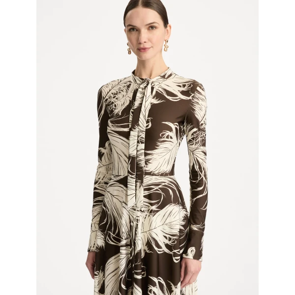 Oscar de la Renta Feather Jersey Dress - Oscar de la Renta Dresses - American Couture - Shop at Coveti