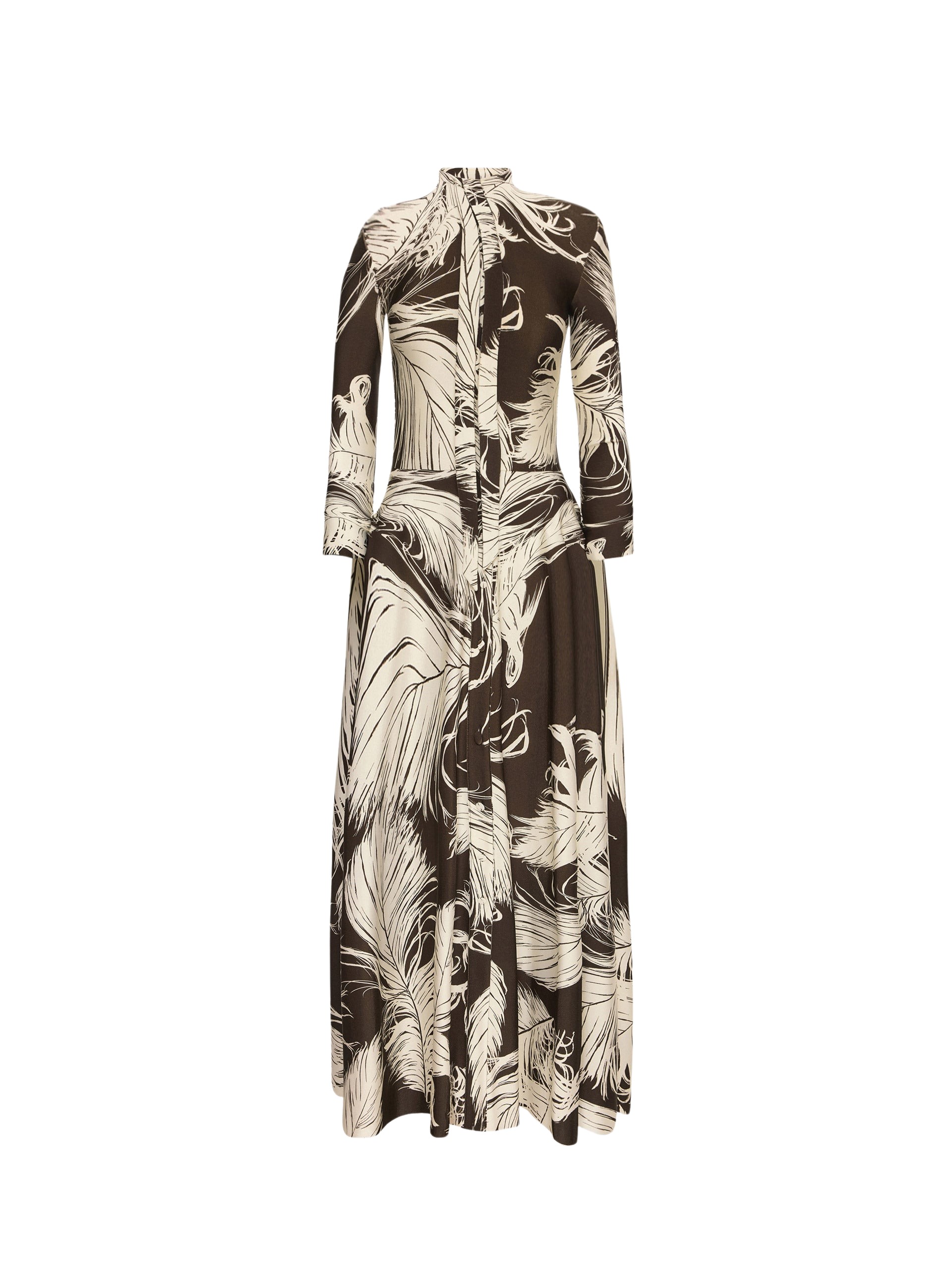 Oscar de la Renta Feather Jersey Dress