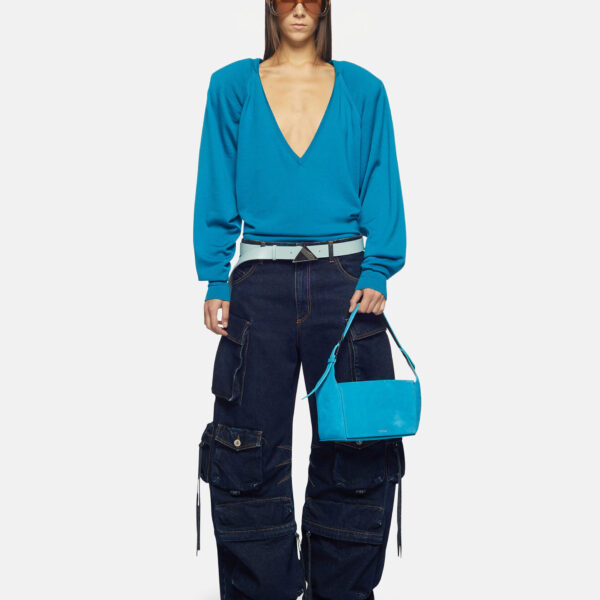 The Attico 'Fern'' Dark Blue Long Pants - The Attico Pants - Designed by Gilda Ambrosio & Giorgia Tordini - Shop at Coveti