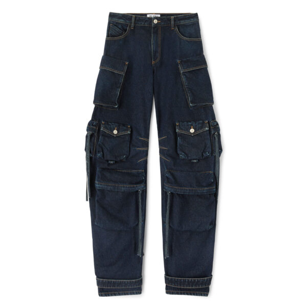 The Attico 'Fern'' Dark Blue Long Pants - The Attico Pants - Designed by Gilda Ambrosio & Giorgia Tordini - Shop at Coveti
