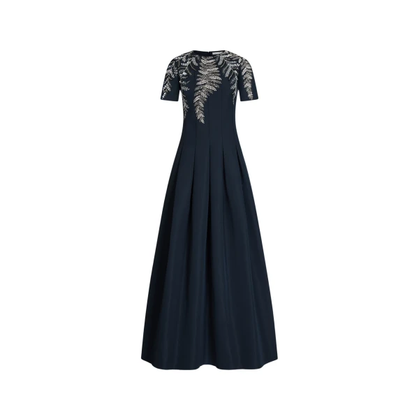 Oscar de la Renta Fern Embroidered Faille Gown - Oscar de la Renta Dresses - American Couture - Shop at Coveti