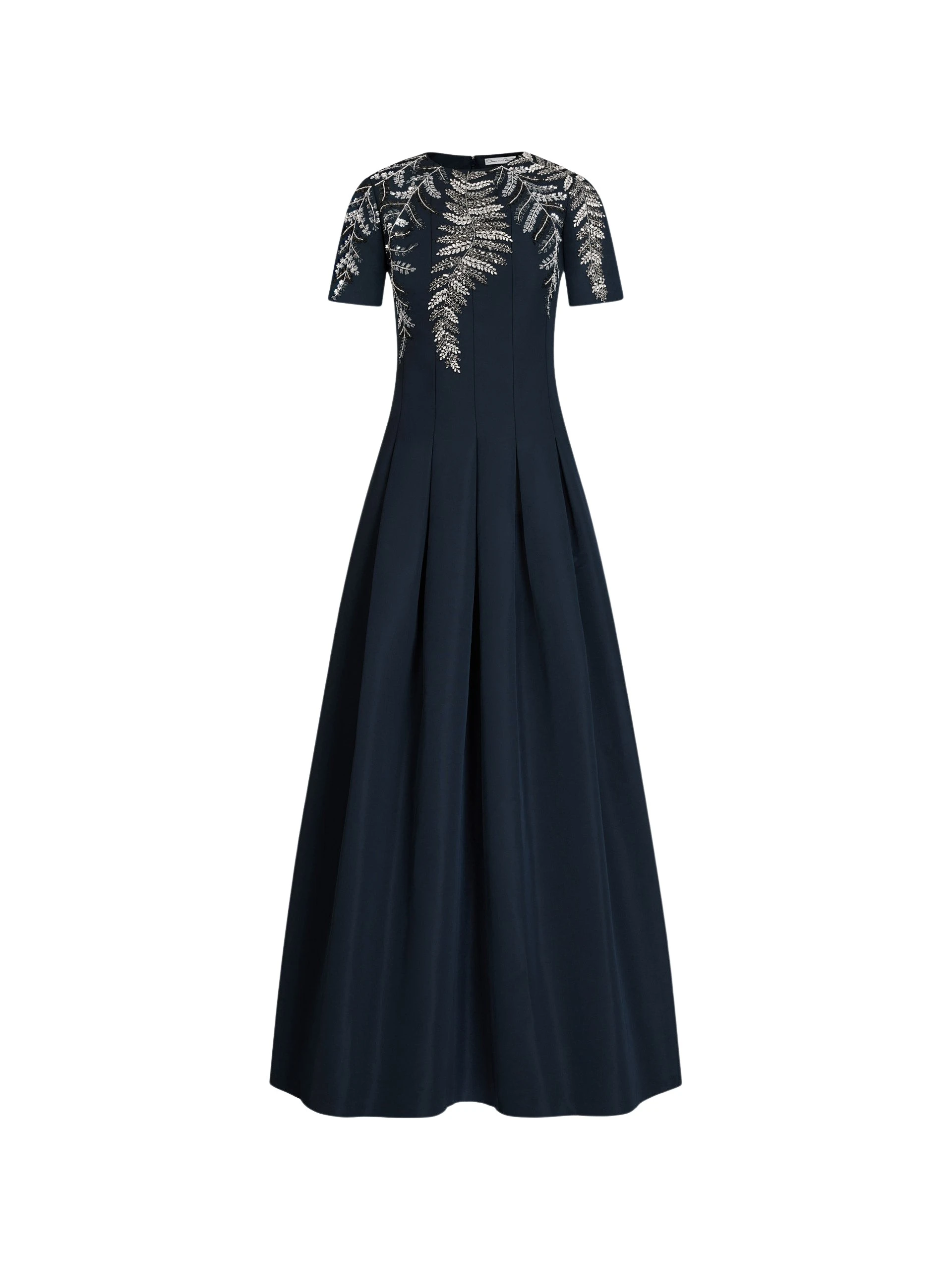 Fern-Embroidered-Faille-Gown-Oscar-de-la-Renta-Dresses71517_nobg Oscar de la Renta Fern Embroidered Faille Gown - Oscar de la Renta Dresses - American Couture - Shop at Coveti