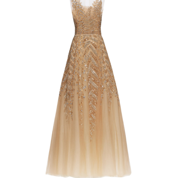Oscar de la Renta Fern Embroidered Illusion Cocktail Dress - Oscar de la Renta Dresses - American Couture - Shop at Coveti