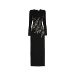 Oscar de la Renta Fern Embroidered Long Sleeve Gown - Oscar de la Renta Dresses - American Couture - Shop at Coveti