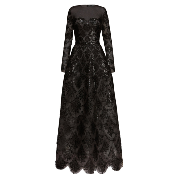 Oscar de la Renta Fern Sequin Embroidered Gown - Oscar de la Renta Dresses - American Couture - Shop at Coveti