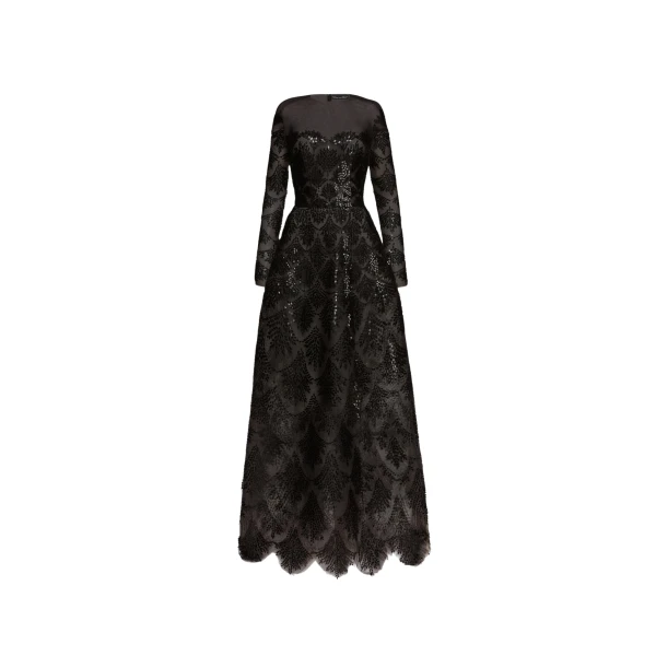 Oscar de la Renta Fern Sequin Embroidered Gown - Oscar de la Renta Dresses - American Couture - Shop at Coveti