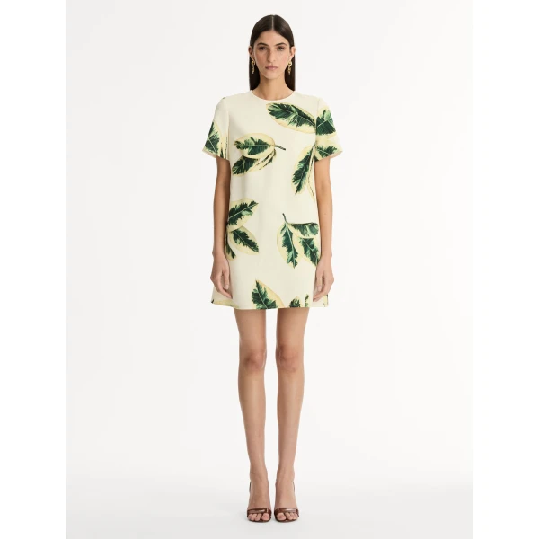 Oscar de la Renta Ficus Leaves Shift Dress - Oscar de la Renta Dresses - American Couture - Shop at Coveti