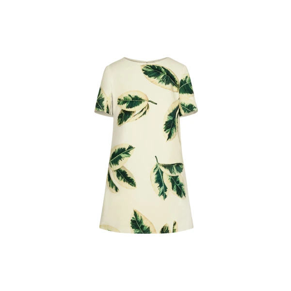 Oscar de la Renta Ficus Leaves Shift Dress - Oscar de la Renta Dresses - American Couture - Shop at Coveti