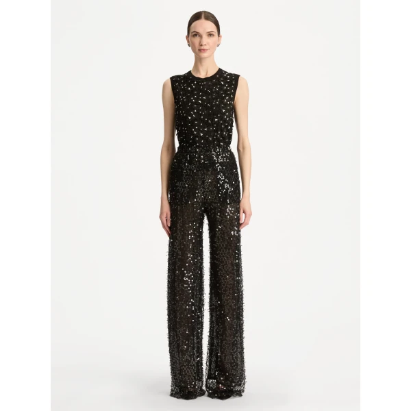 Oscar de la Renta Floating Sequin Pant - Oscar de la Renta Pants - American Couture - Shop at Coveti
