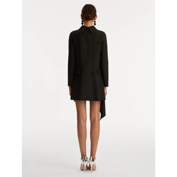 Oscar de la Renta Floral Belt Mock-Neck Dress - Oscar de la Renta Dresses - American Couture - Shop at Coveti