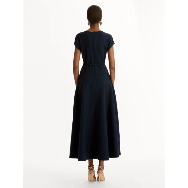 Oscar de la Renta Floral Belt Short Sleeve Dress - Oscar de la Renta Dresses - American Couture - Shop at Coveti