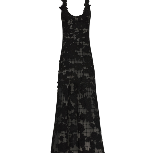 Oscar de la Renta Floral Cutout Threadwork Gown - Oscar de la Renta Dresses - American Couture - Shop at Coveti
