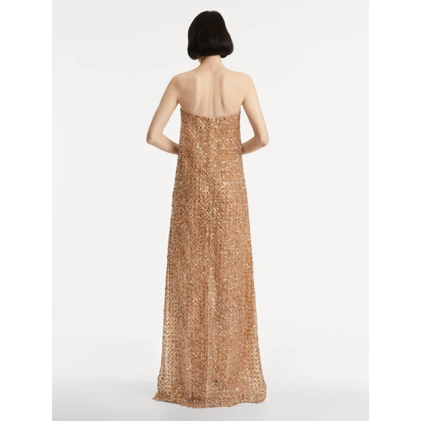 Oscar de la Renta Floral Grid Embroidered Gown - Oscar de la Renta Dresses - American Couture - Shop at Coveti