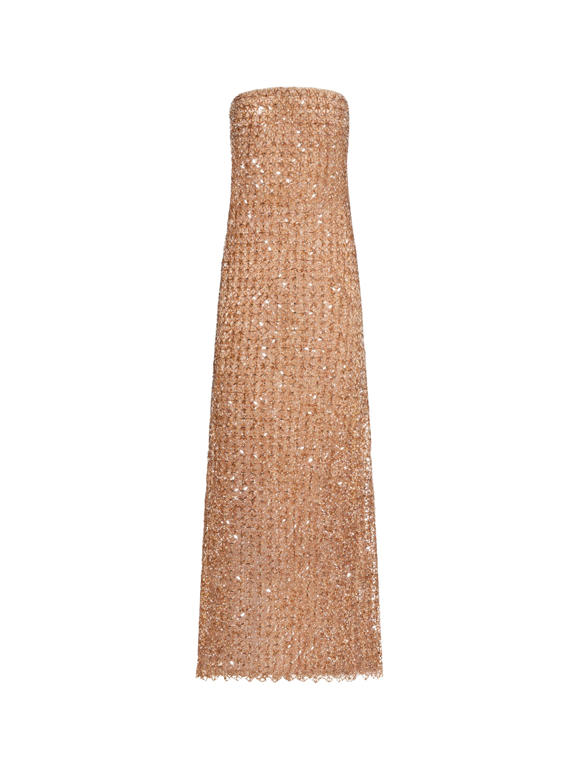 Oscar de la Renta Floral Grid Embroidered Gown