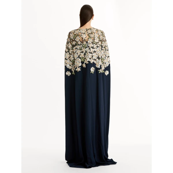 Oscar de la Renta Floral Sequin Embroidered Caftan - Oscar de la Renta Dresses - American Couture - Shop at Coveti