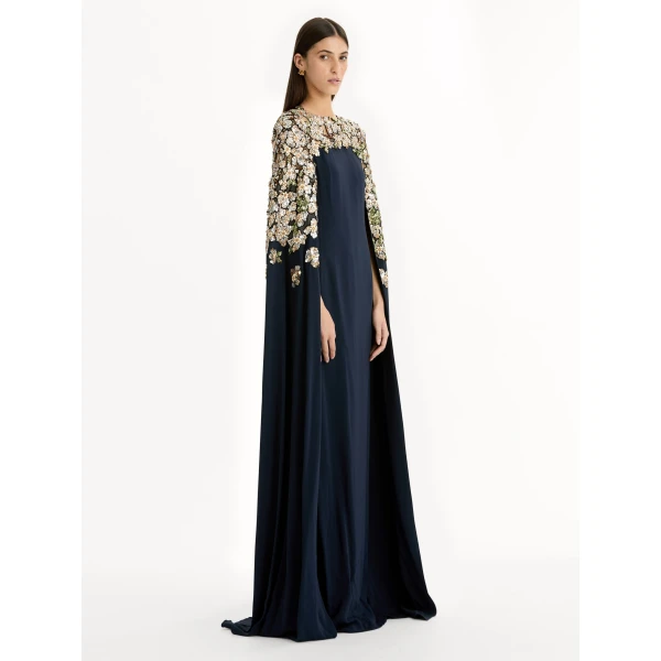 Oscar de la Renta Floral Sequin Embroidered Caftan - Oscar de la Renta Dresses - American Couture - Shop at Coveti