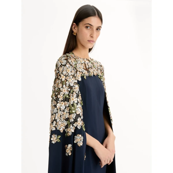 Oscar de la Renta Floral Sequin Embroidered Caftan - Oscar de la Renta Dresses - American Couture - Shop at Coveti