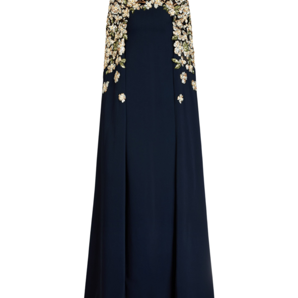 Oscar de la Renta Floral Sequin Embroidered Caftan - Oscar de la Renta Dresses - American Couture - Shop at Coveti