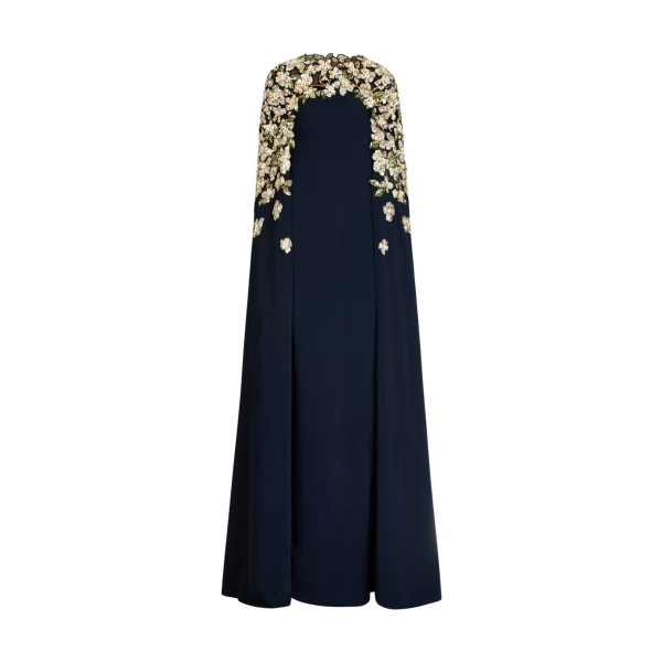 Oscar de la Renta Floral Sequin Embroidered Caftan - Oscar de la Renta Dresses - American Couture - Shop at Coveti