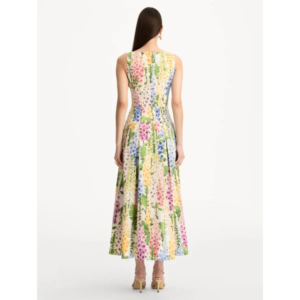 Oscar de la Renta Foxglove Cotton Poplin Dress - Oscar de la Renta Dresses - American Couture - Shop at Coveti