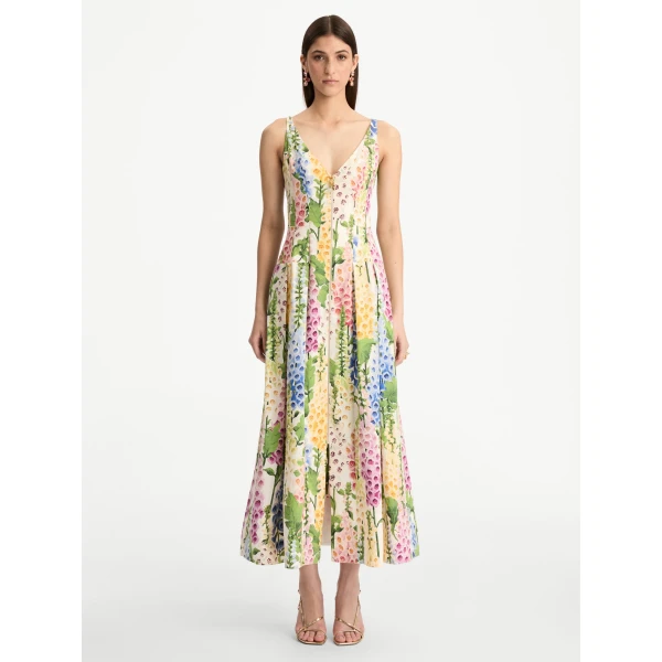 Oscar de la Renta Foxglove Cotton Poplin Dress - Oscar de la Renta Dresses - American Couture - Shop at Coveti